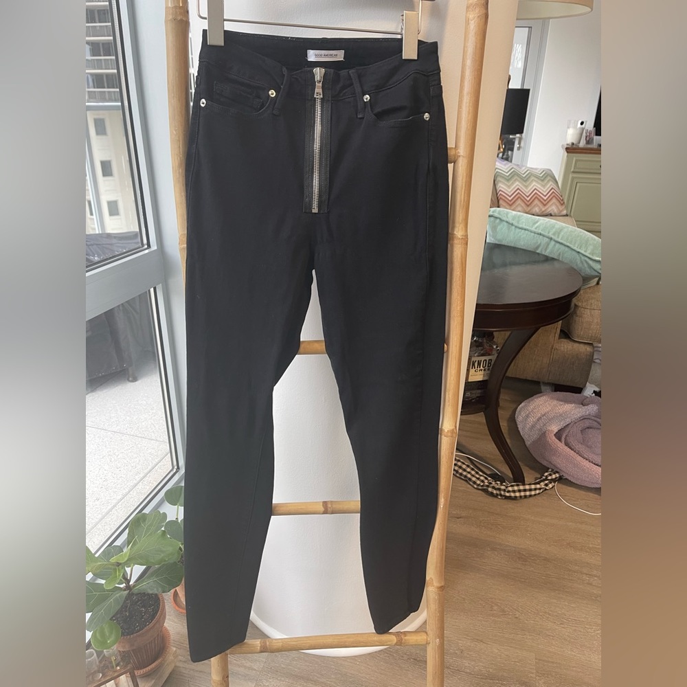 Good American “Good Waist” black denim